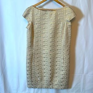 Moschino Cream with Gold shift dress